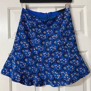 J. Crew Blue Floral A-Line Skirt